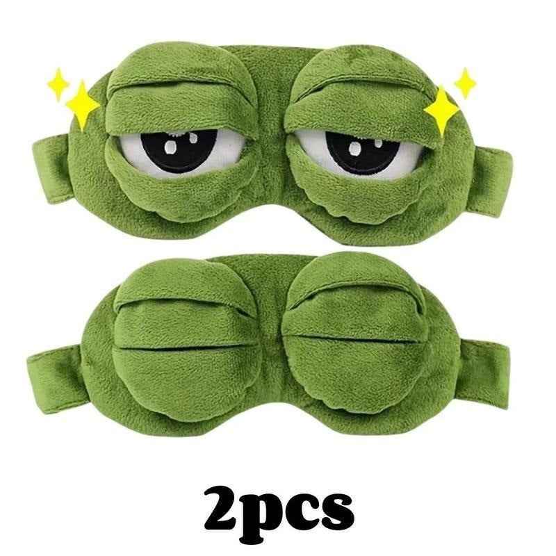 Funny Frog Sleep Mask — Cute Polyester Eye Mask for Sleeping, Travel & Napping