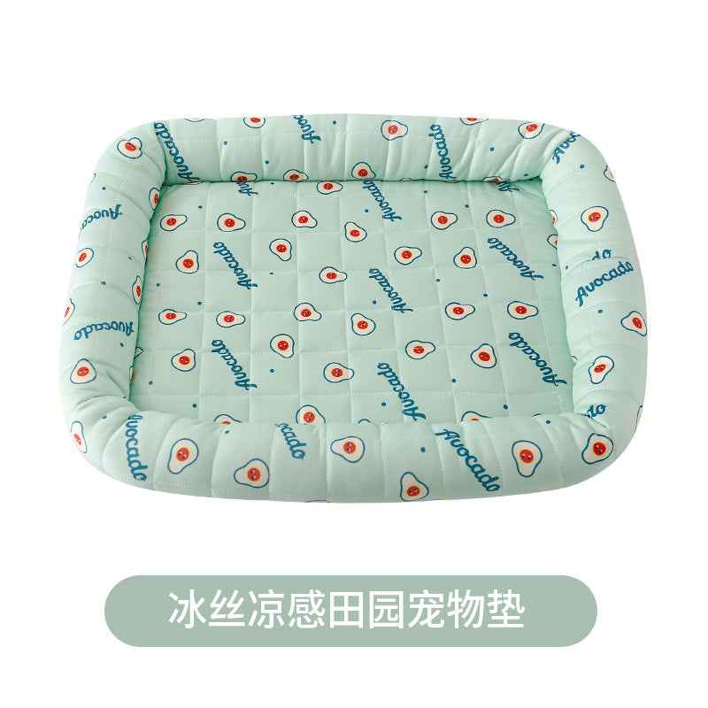 Pastoral Ice Silk Pet Cooling Nest — Summer Cool Mat & Cat Nest for Dogs & Cats