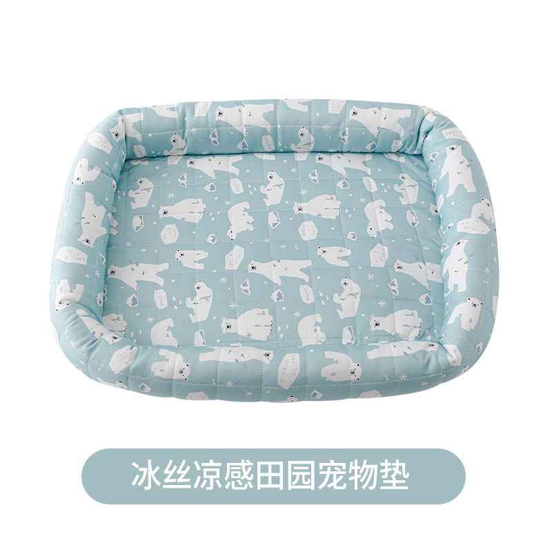 Pastoral Ice Silk Pet Cooling Nest — Summer Cool Mat & Cat Nest for Dogs & Cats