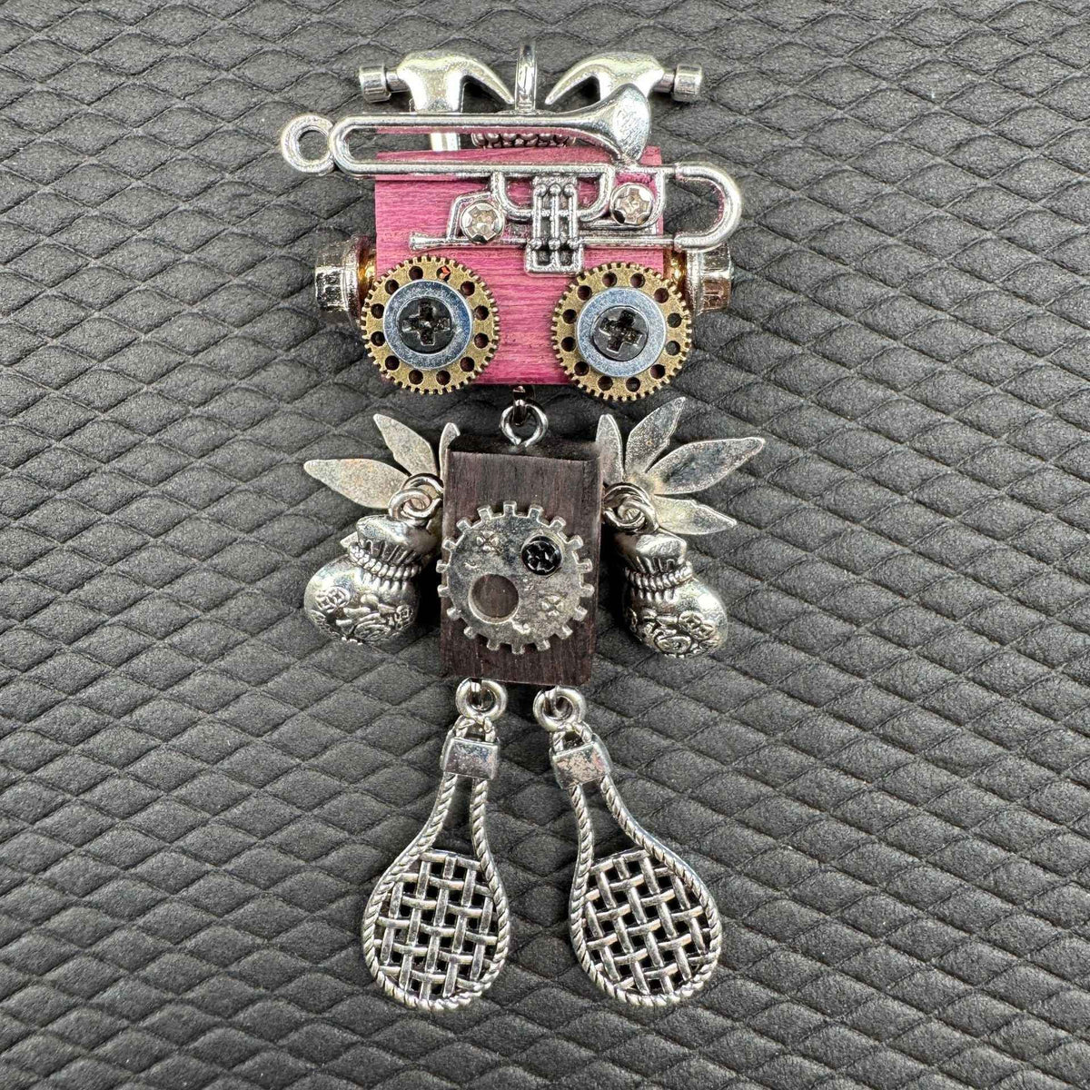 Punk Robot Alloy Pendant — Unisex Necklace & Keychain Charm