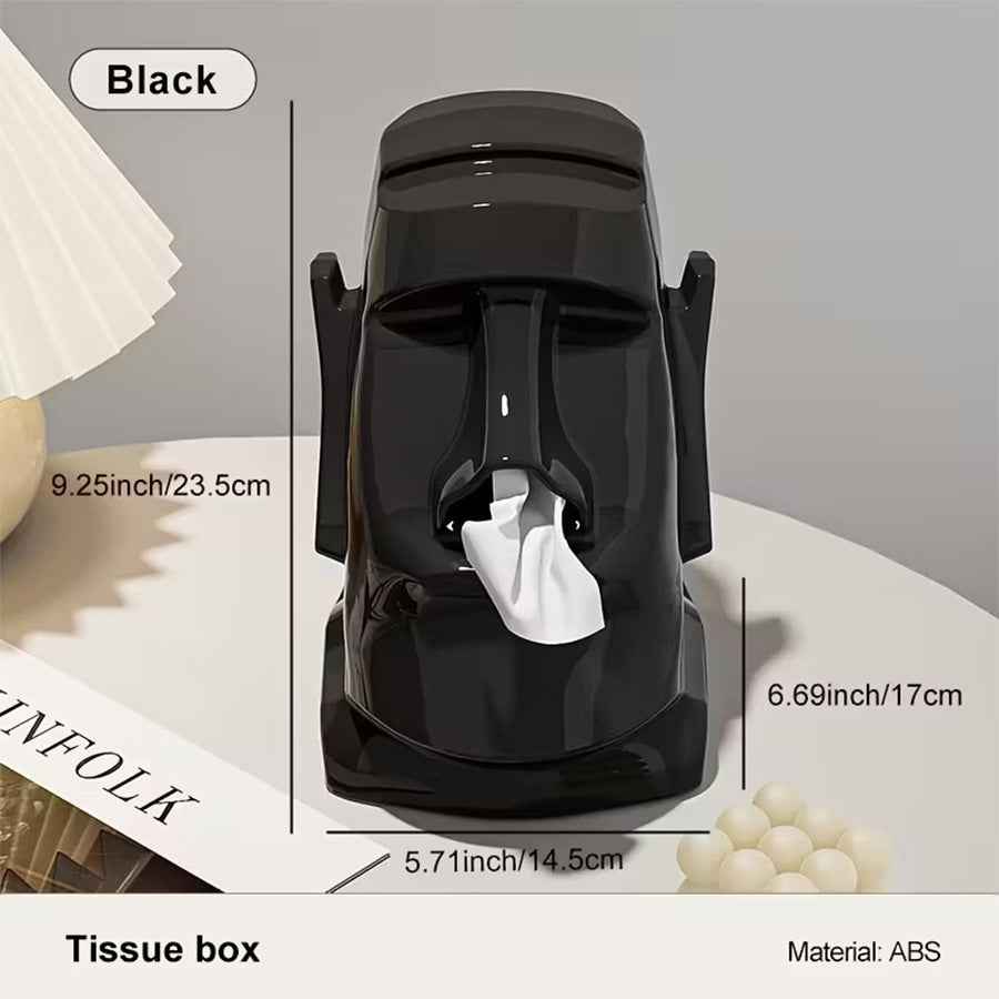 Stone Statue Tissue Box Holder — Luxury Creative Spring-Lift Facial Tissue Dispenser