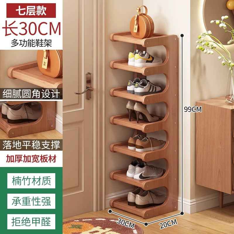 Bamboo Multi-Layer Shoe Rack — Freestanding Wooden Storage Shelf for Entryway & Bedroom