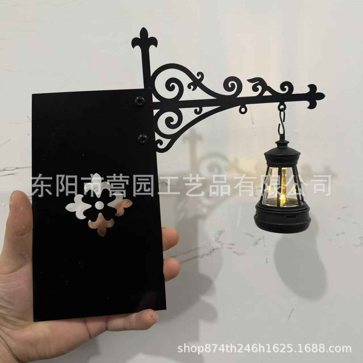 Iron Lantern Bookshelf Light — Vintage Library-Style Wall & Shelf Lamp for Home Decor
