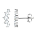 925 Sterling Silver Earrings five-stone arc design