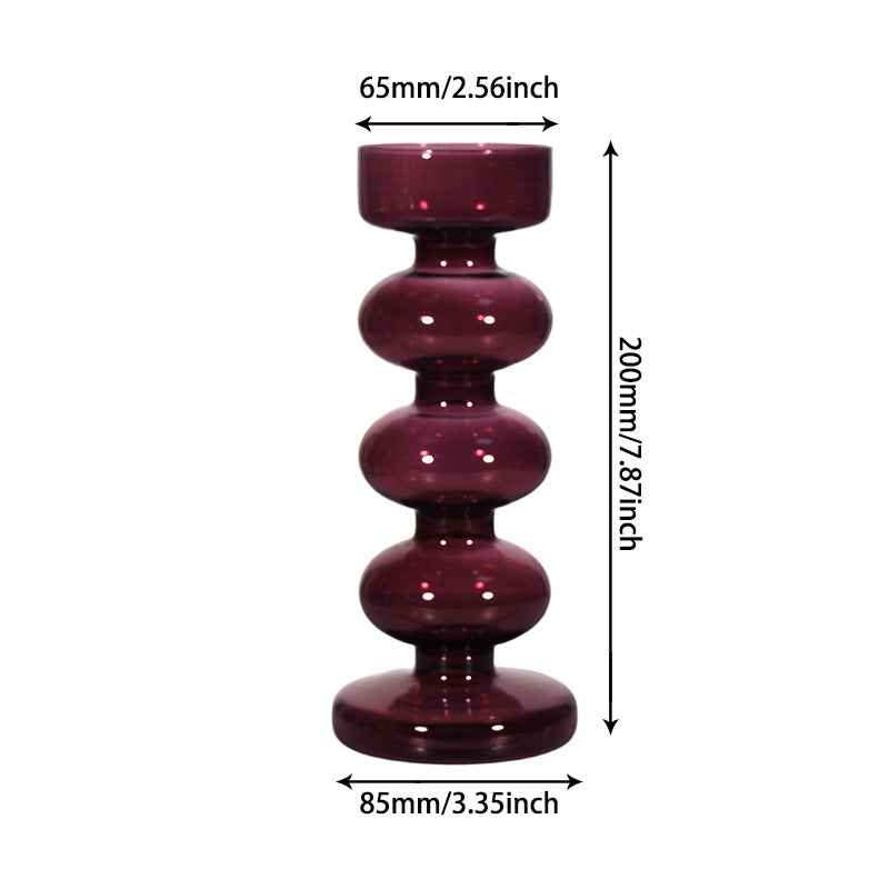 Retro Borosilicate Glass Vase — Aesthetic Flower Vessel for Living Room & Home Decor