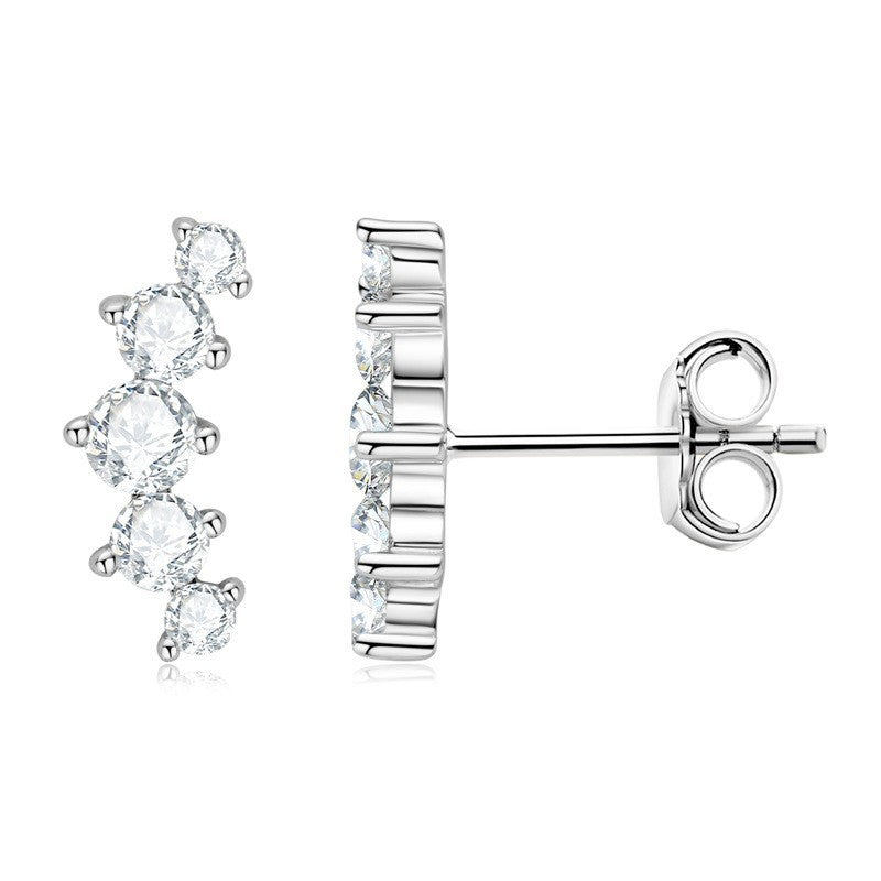 925 Sterling Silver Earrings moissanite-style stones