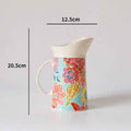 Hand-Painted Ceramic Bud Vase — Decorative Decal Vase for Hydroponics & Home Decor