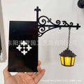 Iron Lantern Bookshelf Light — Vintage Library-Style Wall & Shelf Lamp for Home Decor