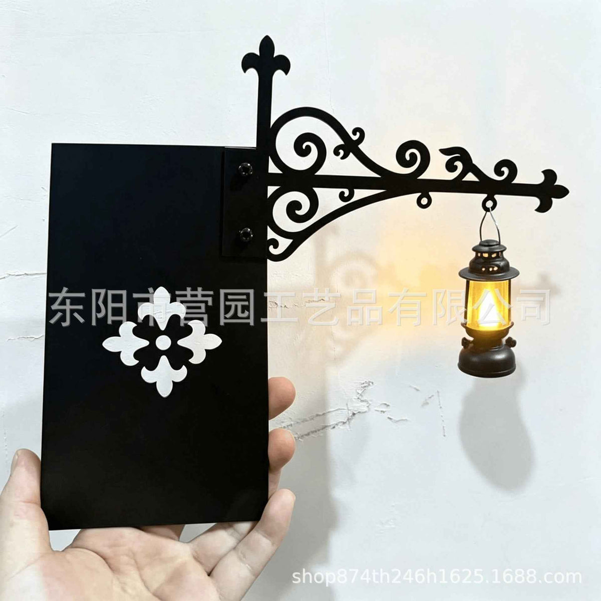 Iron Lantern Bookshelf Light — Vintage Library-Style Wall & Shelf Lamp for Home Decor