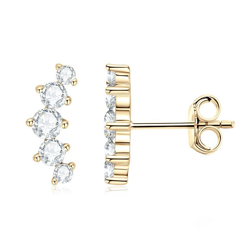 925 Sterling Silver Earrings moissanite-style stones