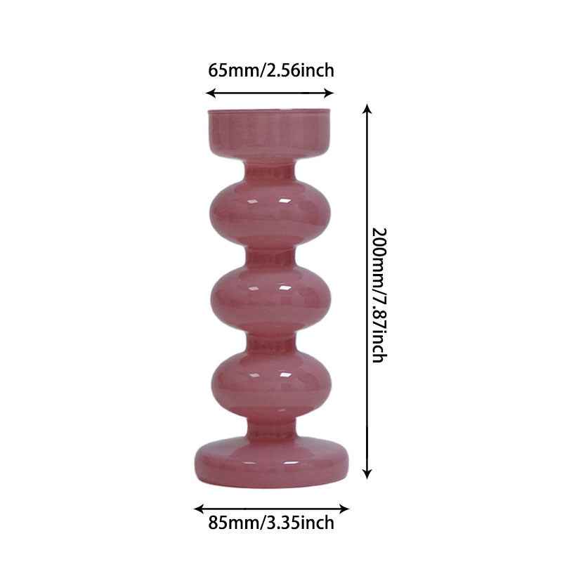 Retro Borosilicate Glass Vase — Aesthetic Flower Vessel for Living Room & Home Decor