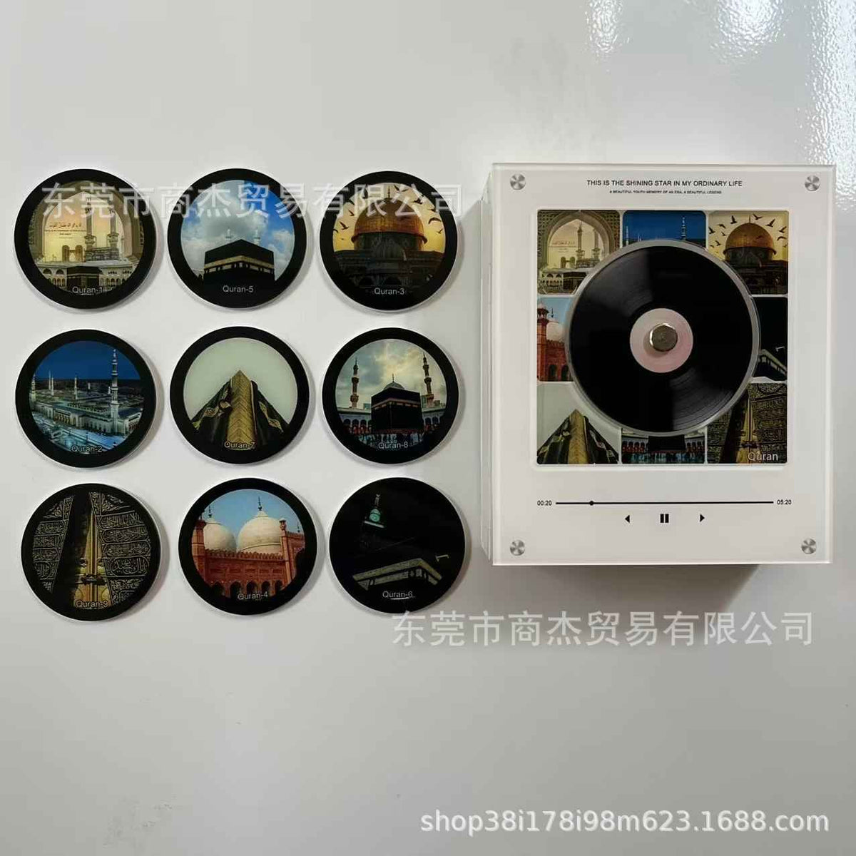 NFC Glowing Music Box Fridge Magnet — Custom Song & Photo Rotating Musical Magnet
