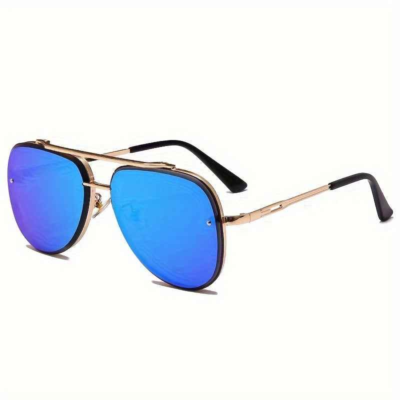 Gradient Lens Retro Metal Sunglasses — Unisex Street Style Shades