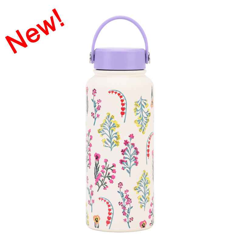 1L Wide-Mouth Insulated Water Bottle — Vacuum Sports Bottle for Women | 100+ Colors