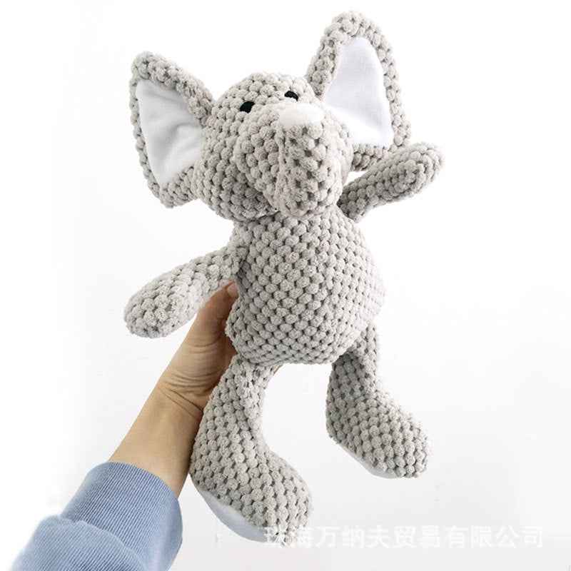 Squeaky Elephant Plush Dog Toy — Soft Bite-Resistant Chew Toy for Dogs