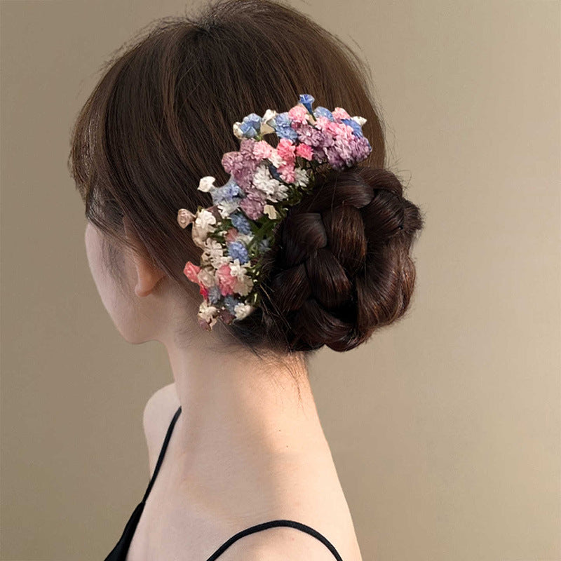 Pink Mist Flower Fairy~Starry Sky Hairpin, Sweet And Elegant Ancient-Style Hairpin, New Chinese-Style Hair Accessory