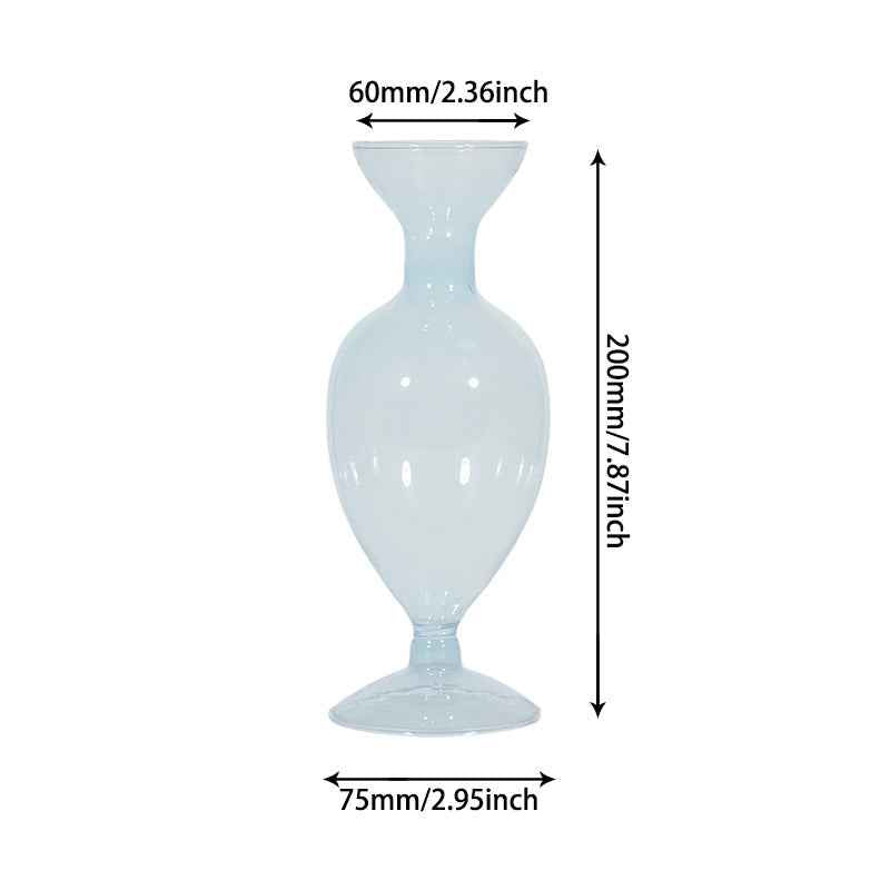 Retro Borosilicate Glass Vase — Aesthetic Flower Vessel for Living Room & Home Decor