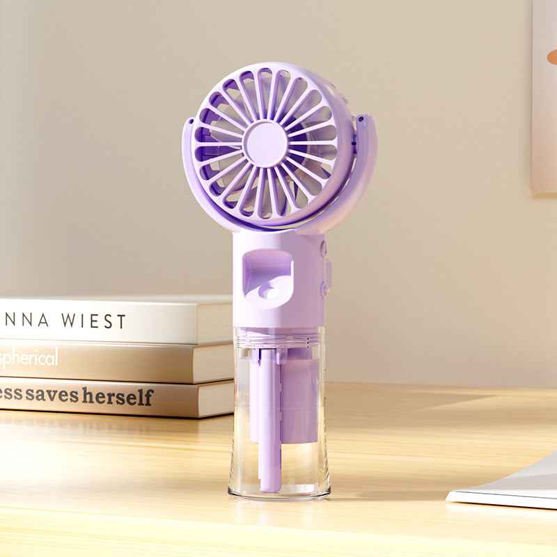 Handheld Mist Spray Fan — USB Rechargeable Portable Mini Fan for Outdoor & On-the-Go Cooling