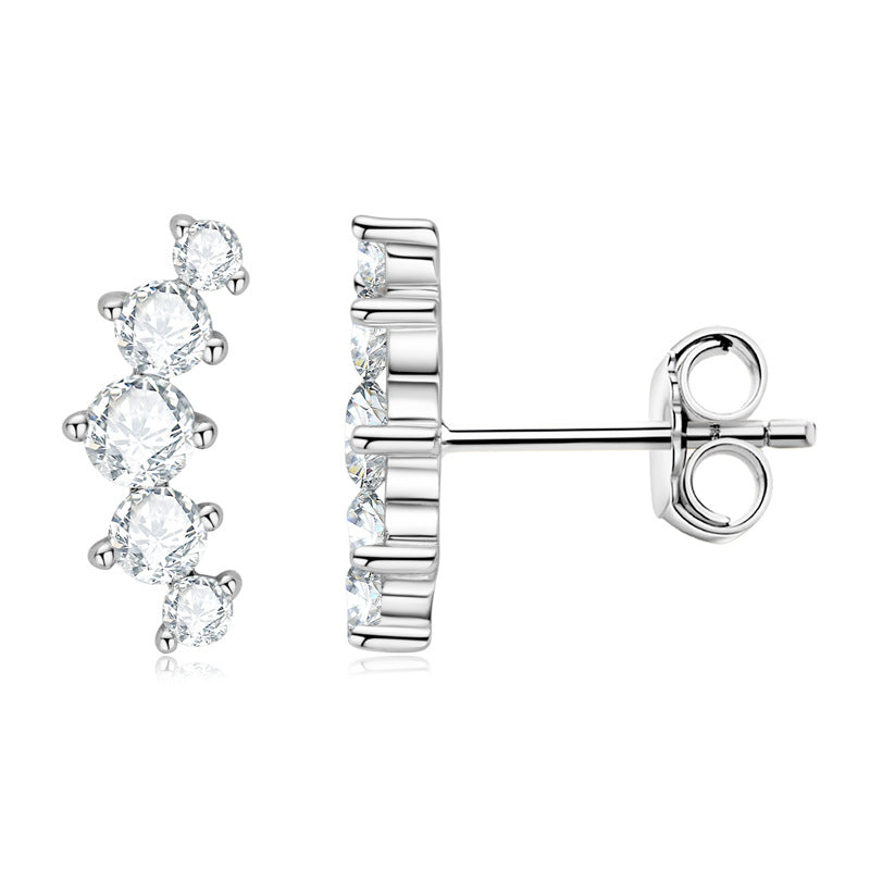 925 Sterling Silver Moissanite-Style Crystal Earrings