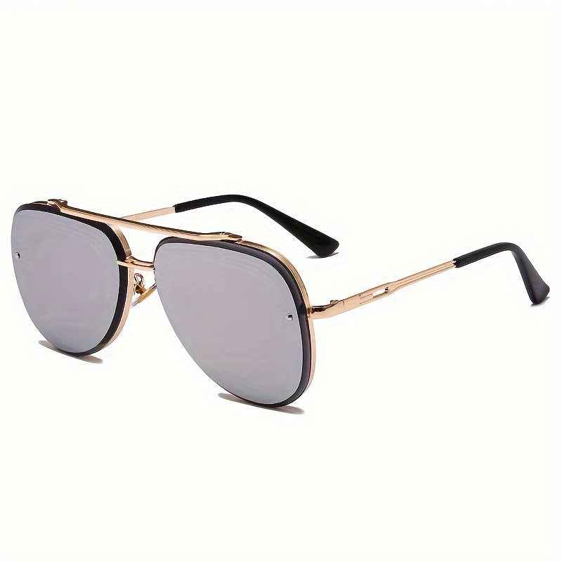 Gradient Lens Retro Metal Sunglasses — Unisex Street Style Shades