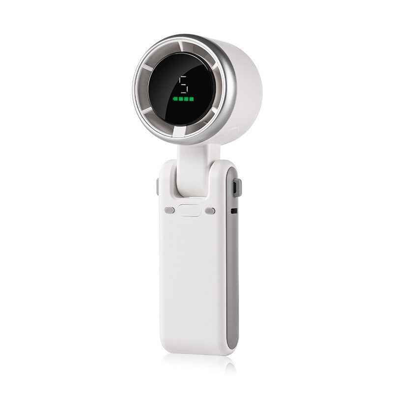 High-Speed Turbo Handheld Fan with Digital Display — Portable Foldable Neck Fan