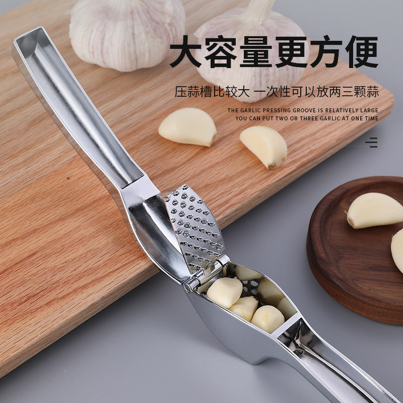 New Stainless Steel Kitchen Garlic Press Large Manual Garlic Press Set Kitchen Gadgets
