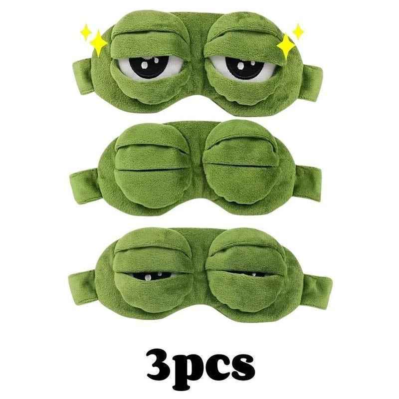 Funny Frog Sleep Mask — Cute Polyester Eye Mask for Sleeping, Travel & Napping