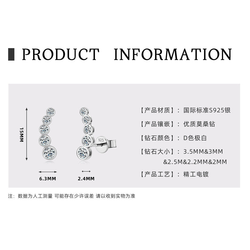 925 Sterling Silver Moissanite-Style Crystal Earrings