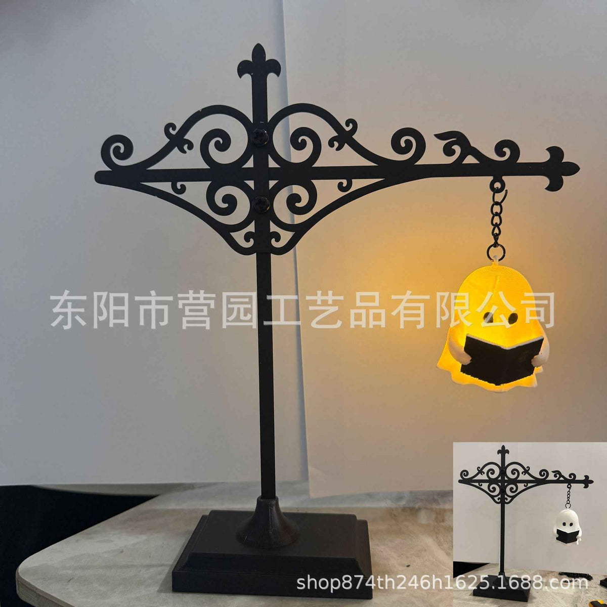 Iron Lantern Bookshelf Light — Vintage Library-Style Wall & Shelf Lamp for Home Decor