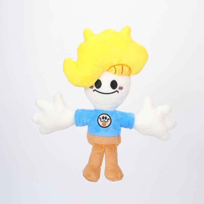 Anime Yellow Hair Boy Plush Toy — Soft Stuffed Doll for Kids & Anime Fans