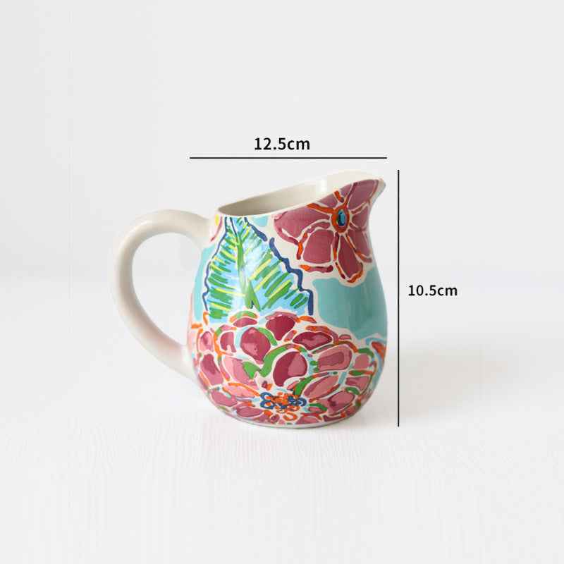 Hand-Painted Ceramic Bud Vase — Decorative Decal Vase for Hydroponics & Home Decor