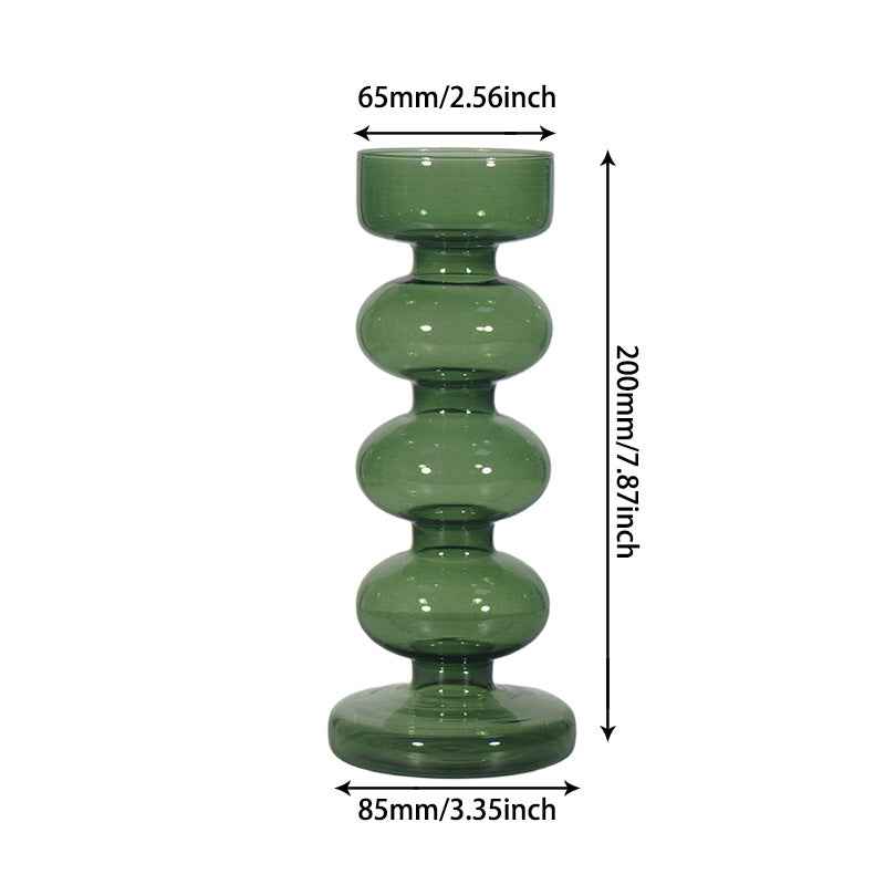 Retro Borosilicate Glass Vase — Aesthetic Flower Vessel for Living Room & Home Decor