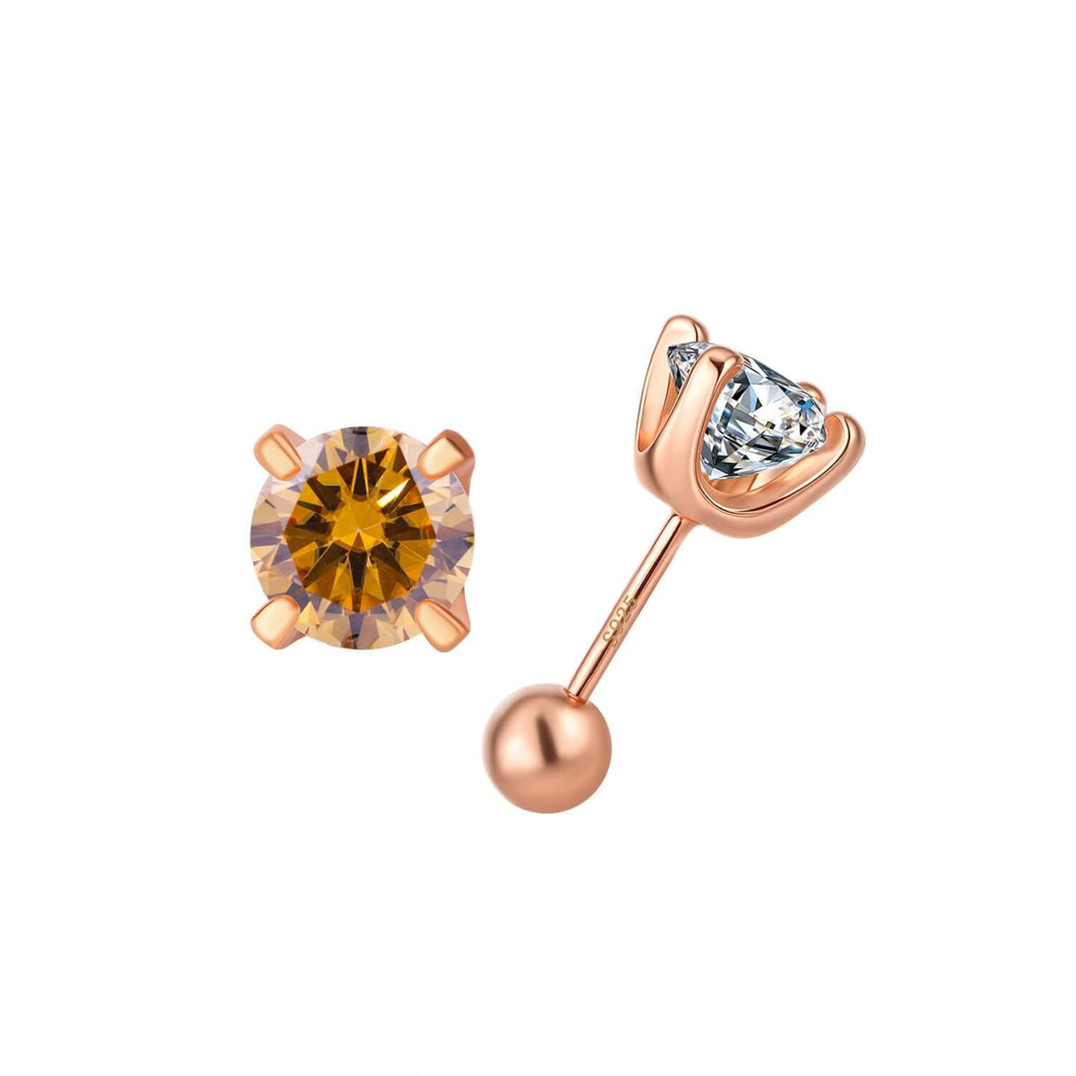 925 Sterling Silver Earrings moissanite-style crystal