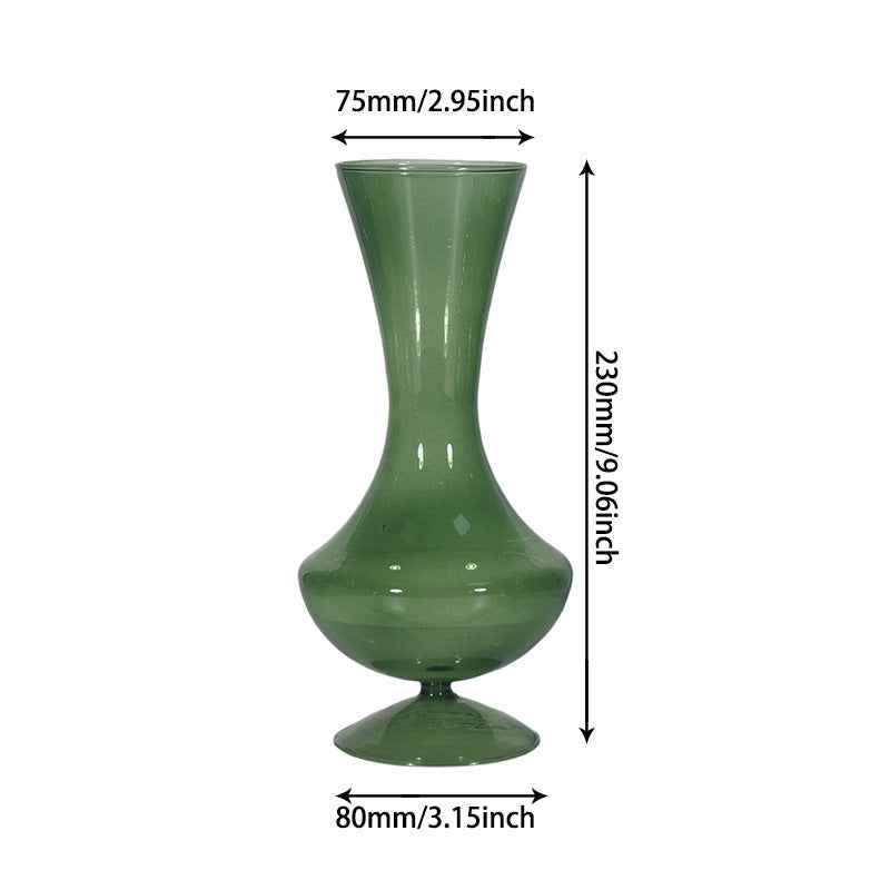 Retro Borosilicate Glass Vase — Aesthetic Flower Vessel for Living Room & Home Decor