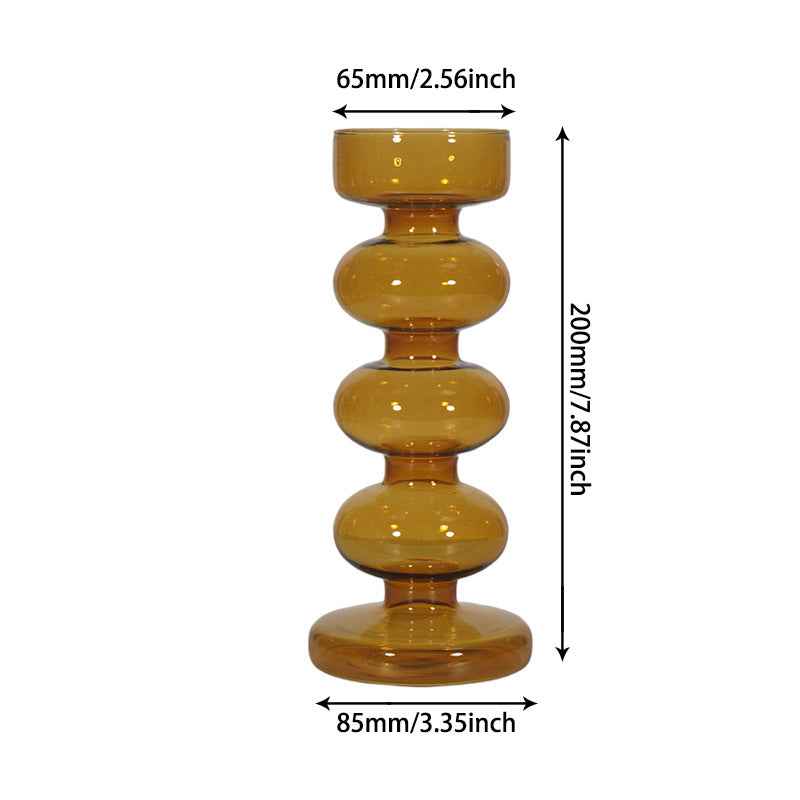Retro Borosilicate Glass Vase — Aesthetic Flower Vessel for Living Room & Home Decor