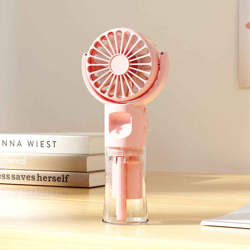 Handheld Mist Spray Fan — USB Rechargeable Portable Mini Fan for Outdoor & On-the-Go Cooling