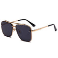 Metal Double-Beam Cut-Edge Sunglasses — Unisex Driving & Street Photography Shades