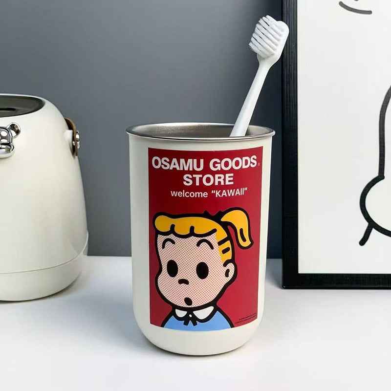 304 Stainless Steel Toothbrush & Mouthwash Cup — Cute Bathroom Cup for Home, Couples & Dorms