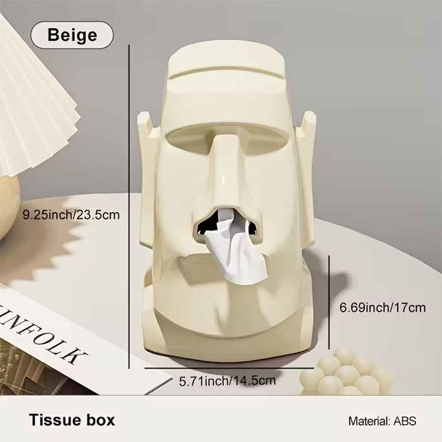 Stone Statue Tissue Box Holder — Luxury Creative Spring-Lift Facial Tissue Dispenser