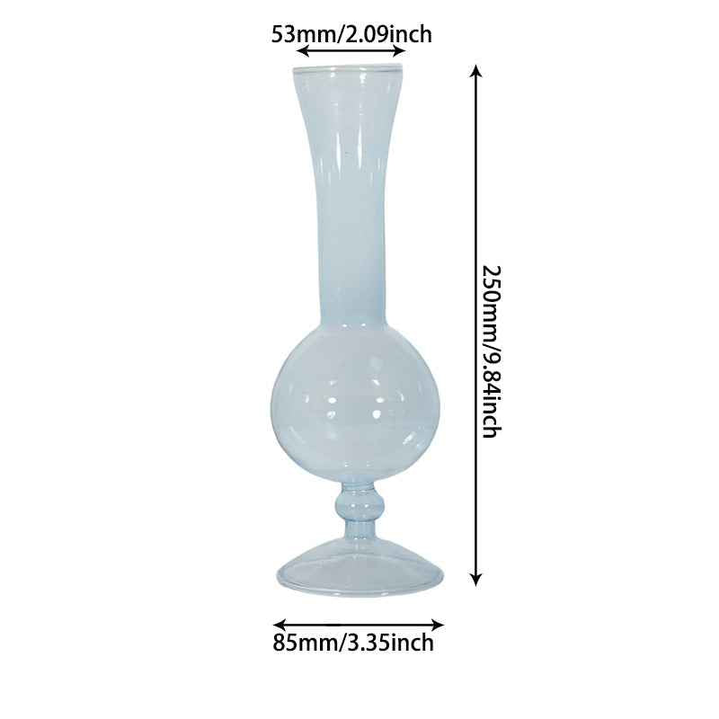 Retro Borosilicate Glass Vase — Aesthetic Flower Vessel for Living Room & Home Decor