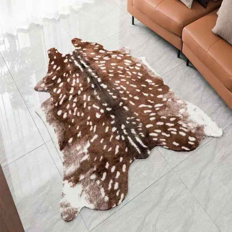 Animal Print Area Rug — Stain-Resistant Faux Fur Pattern Carpet for Bedroom & Living Room
