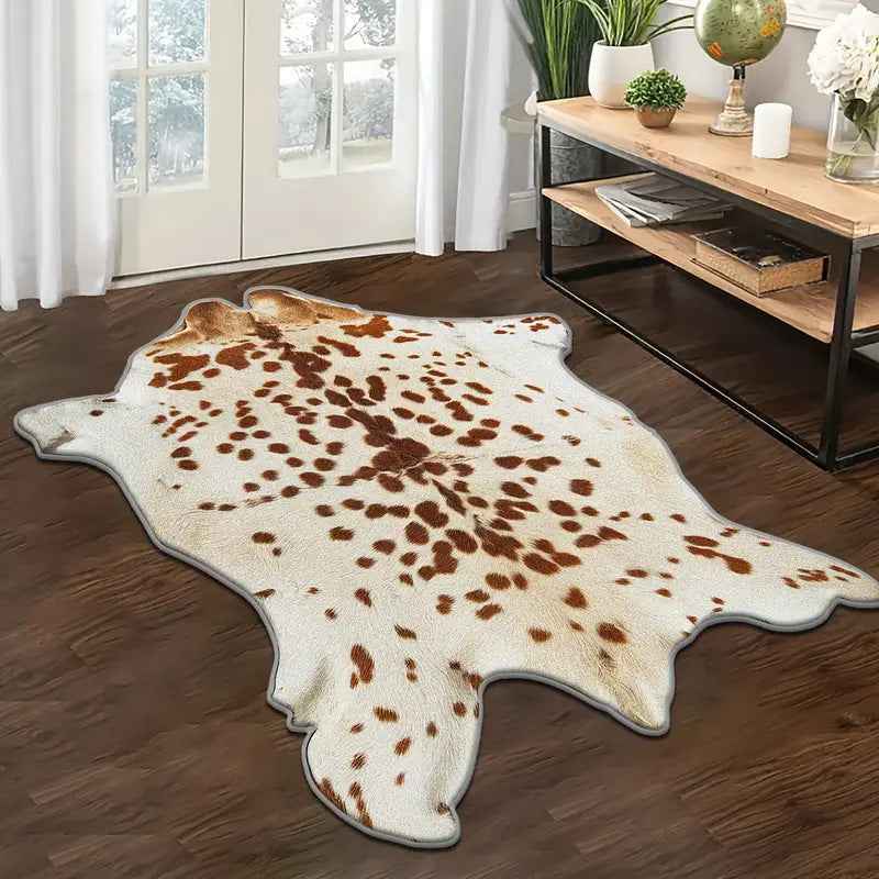 Animal Print Area Rug — Stain-Resistant Faux Fur Pattern Carpet for Bedroom & Living Room