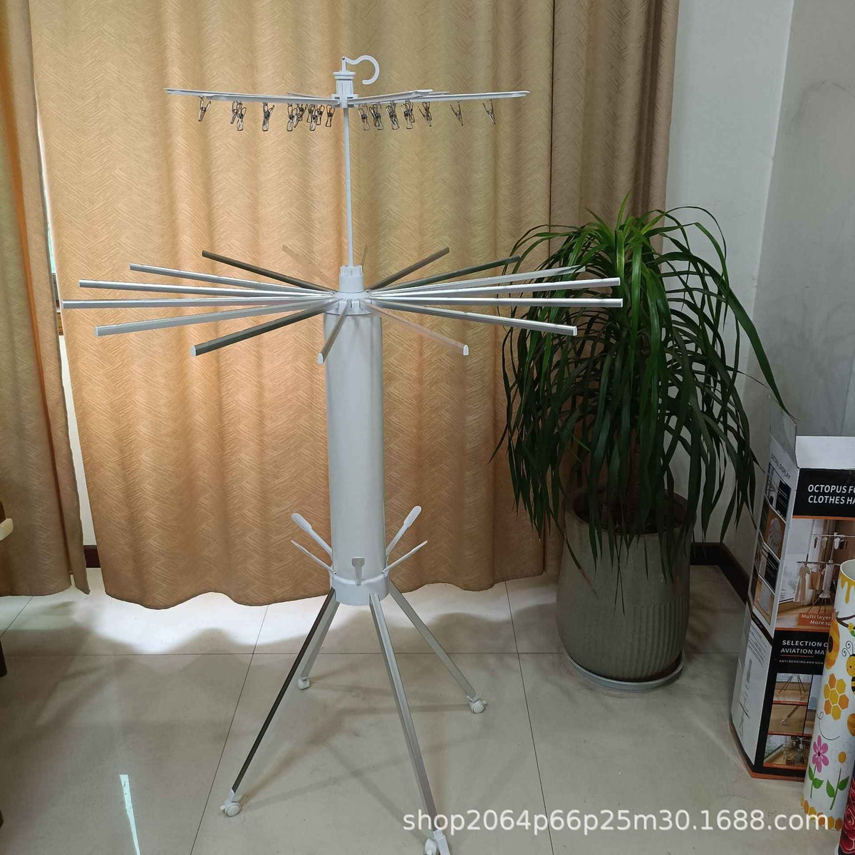 Foldable Octopus Clothes Drying Rack — Telescopic Floor-Standing Rack for Balcony & Outdoor Use