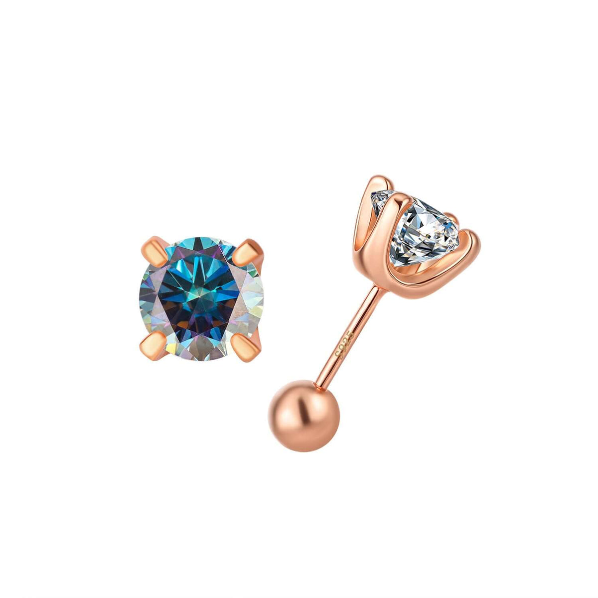925 Sterling Silver Earrings moissanite-style crystal