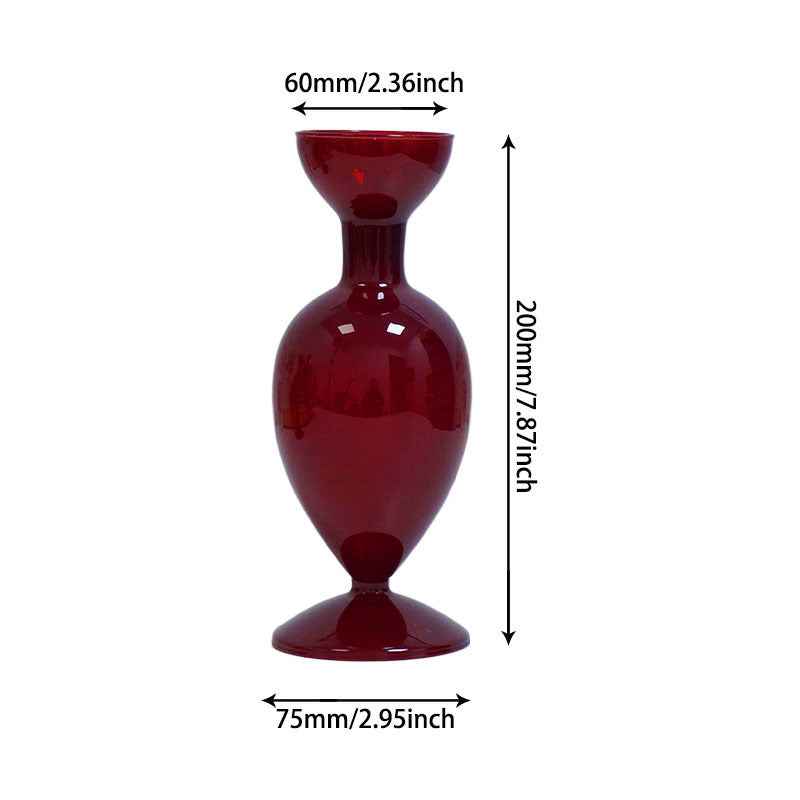 Retro Borosilicate Glass Vase — Aesthetic Flower Vessel for Living Room & Home Decor