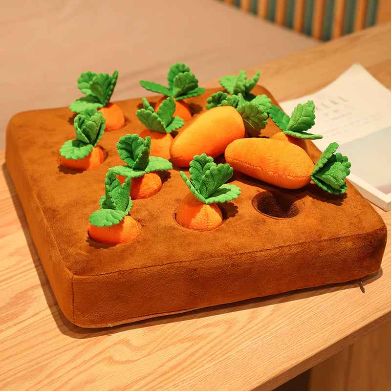 Pull-Out Radish Plush Toy — Interactive Stuffed Radish & Garden Mat Set