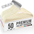 Velvet Non-Slip Clothes Hangers — Slim Space-Saving Flocked Hangers for Wardrobe Organization