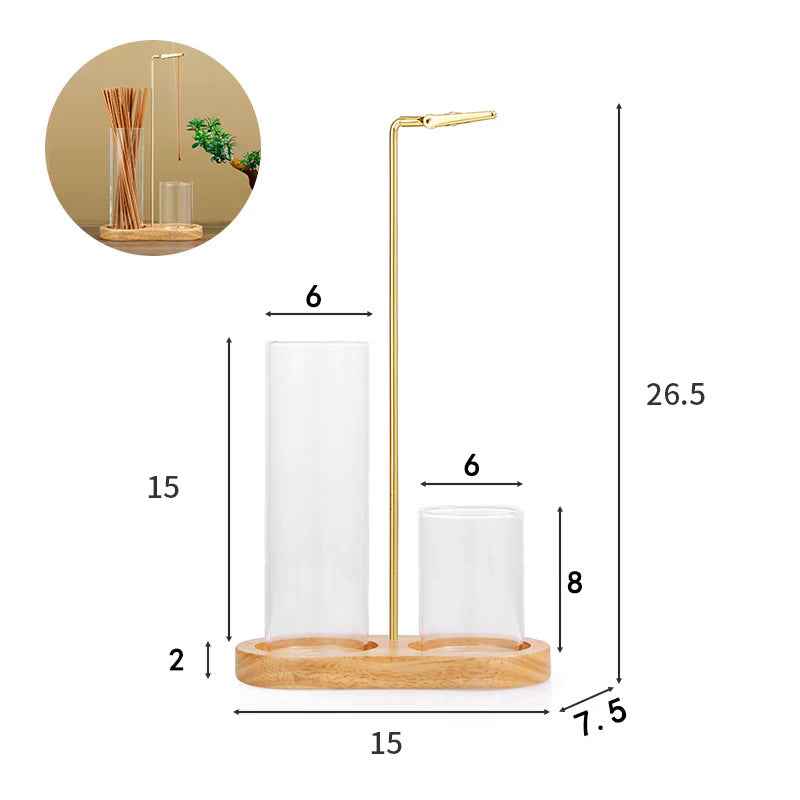 Glass Inverted Incense Burner & Holder — Decorative Desktop Incense Storage Ornament