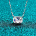 S925 Sterling Silver Moissanite Clavicle Necklace — Sugar Cube Diamond Pendant Chain