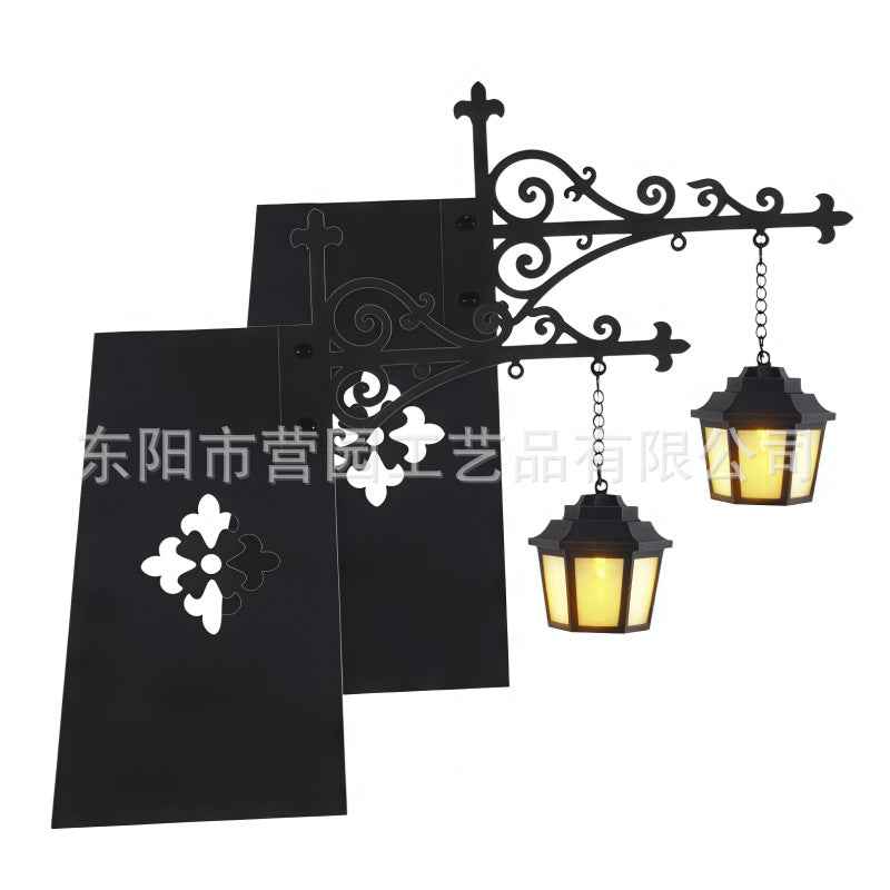Iron Lantern Bookshelf Light — Vintage Library-Style Wall & Shelf Lamp for Home Decor